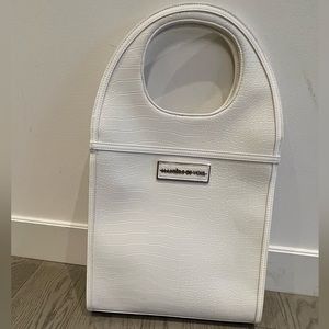 Maniere de Voir white top handle purse